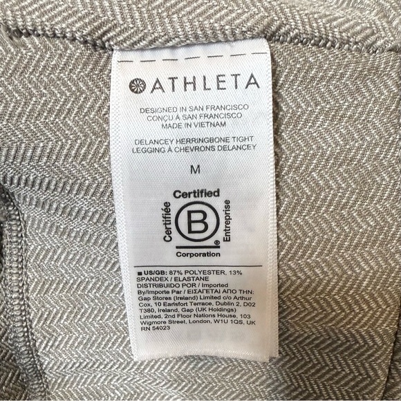 Athleta Delancey Tan Herringbone Women’s Leggings Sz M - Picture 7 of 13